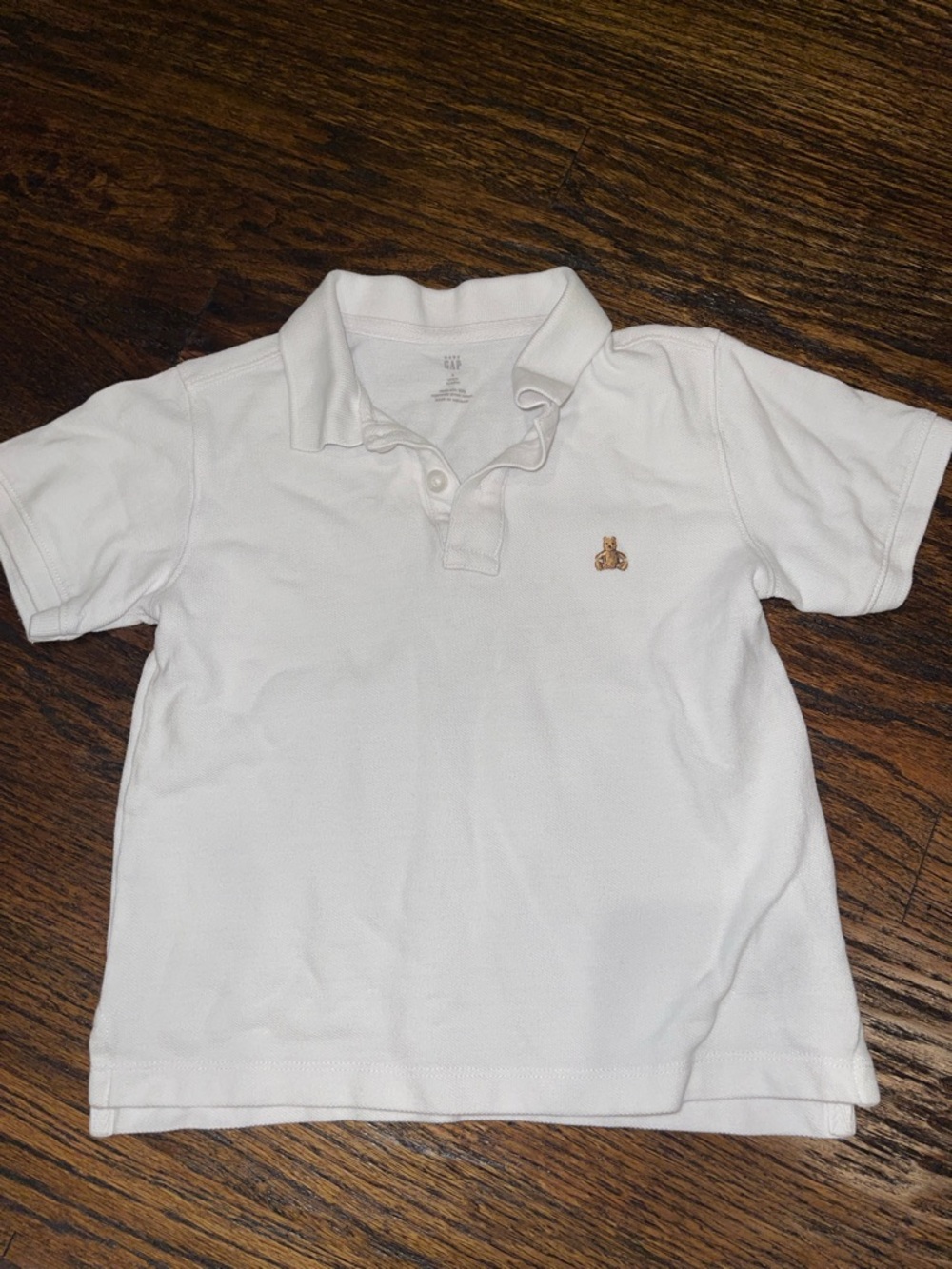 GAP Kids White Polo with Small Embroidered Bear Patch